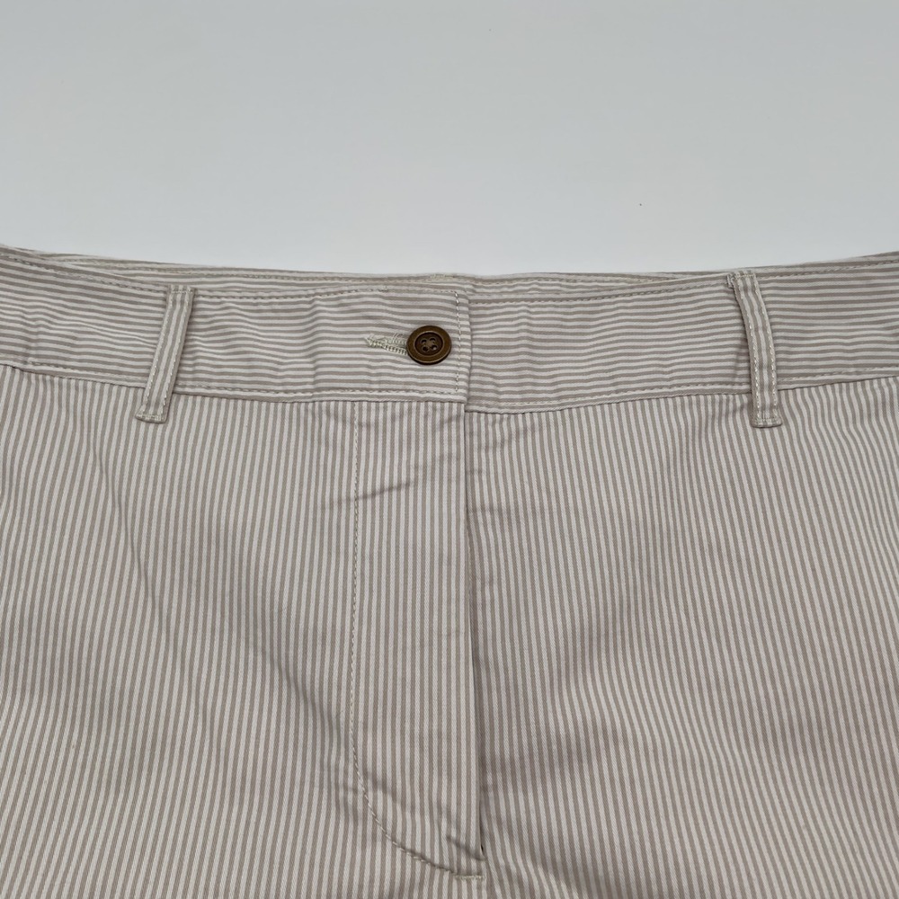 Summer Kim‎ Roger's Striped Shorts Khaki Beige Beach  Comfort Women's Size 18 - Picture 2 of 9